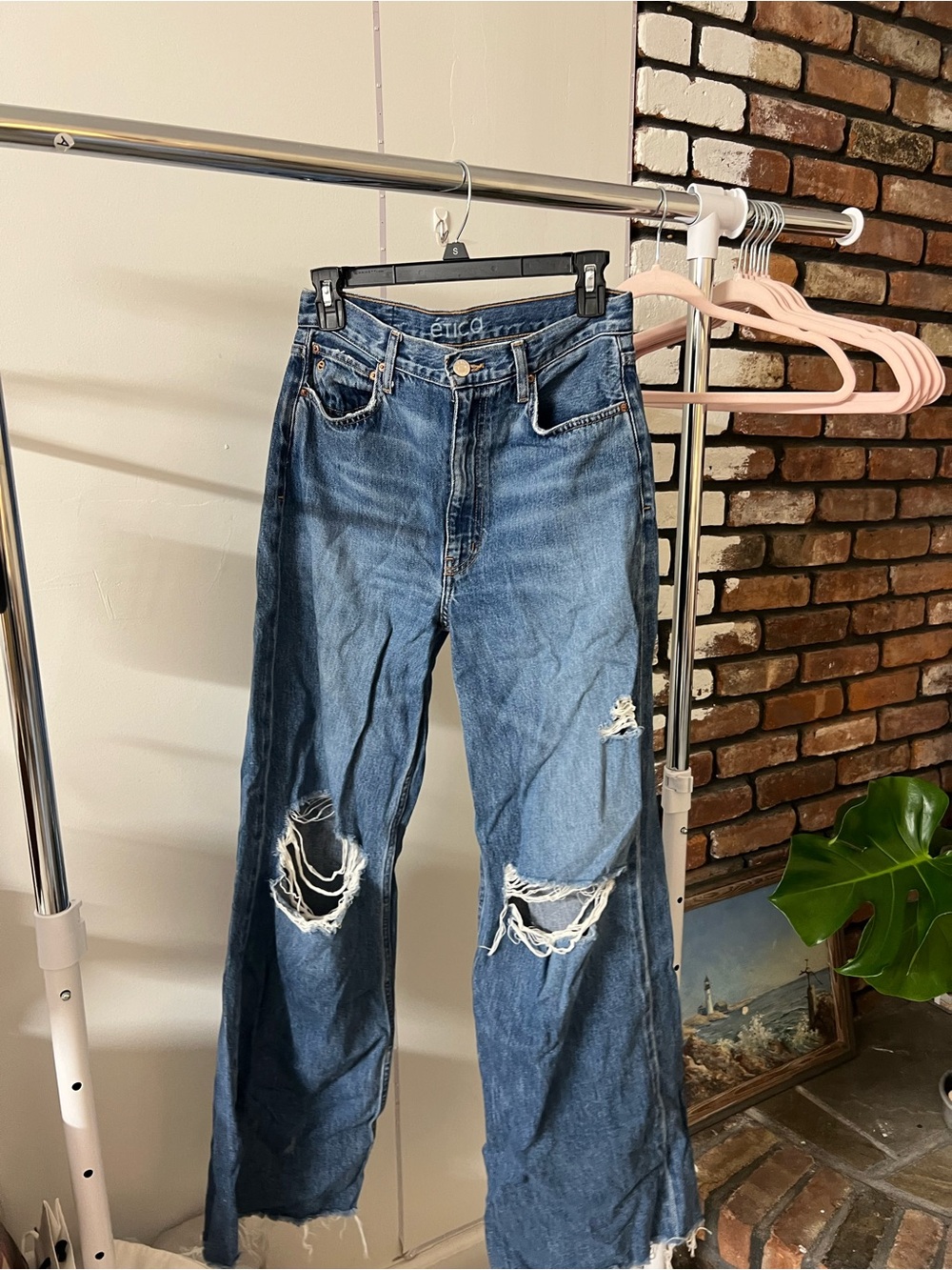 ETICA ripped Distressed Blue Jeans